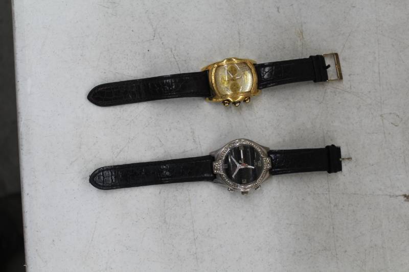 lot 151 image: Lot of (2) JoJo King, Ice Star Mens Wrist Watches with Black Bands