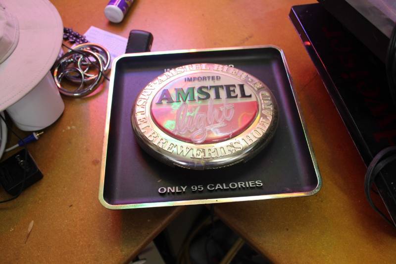 lot 13 image: Amstel Light Imported Beer Lighted Wall Sign