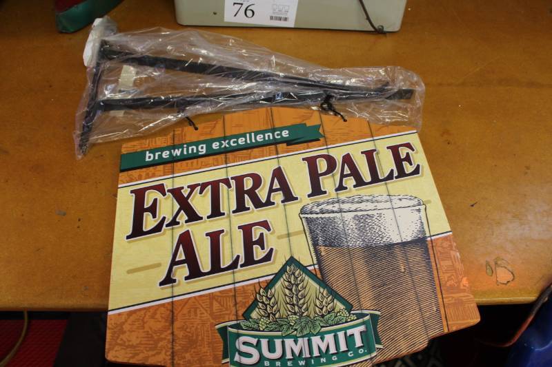 lot 30 image: Summit Extra Pale Ale Hanging Sign with Wall-Mount Bracket