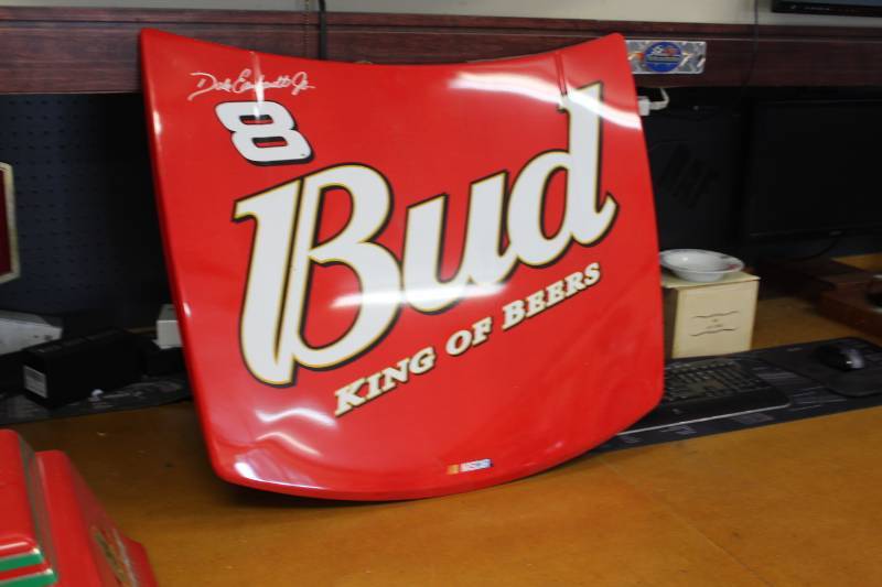lot 31 image: HiRev Replica Series Bud King Of Beers Dale Earnhardt Jr. Replica NASCAR #8 Hood