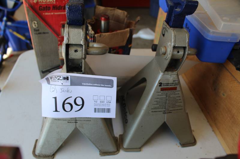 lot 169 image: Lot of (2) AC Delco 2-Ton Jack Stands