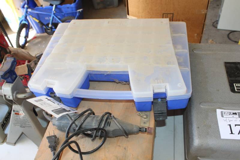 lot 174 image: Ultra Power Rotary Tool RT-HT01 with Parts Organizer Case, Extra Rotary Attachment Bits