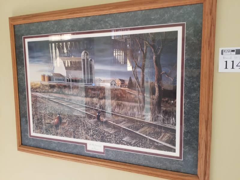 lot 114 image: At The Crossing by Jim Hansel Signed Framed Matted Print