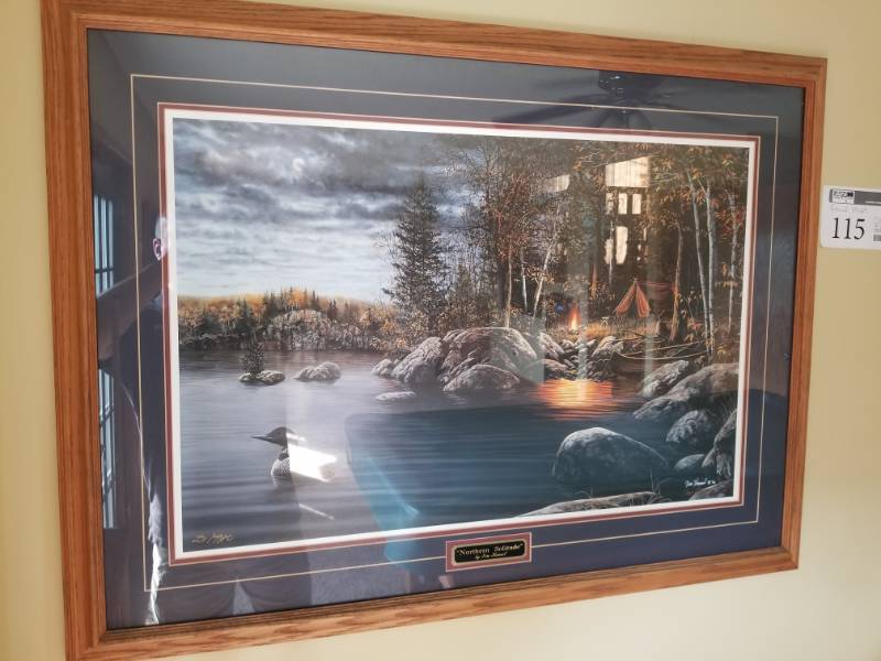 lot 115 image: Northern Solitude by Jim Hansel 1992 #2919980 Signed Numbered Framed Matted Print