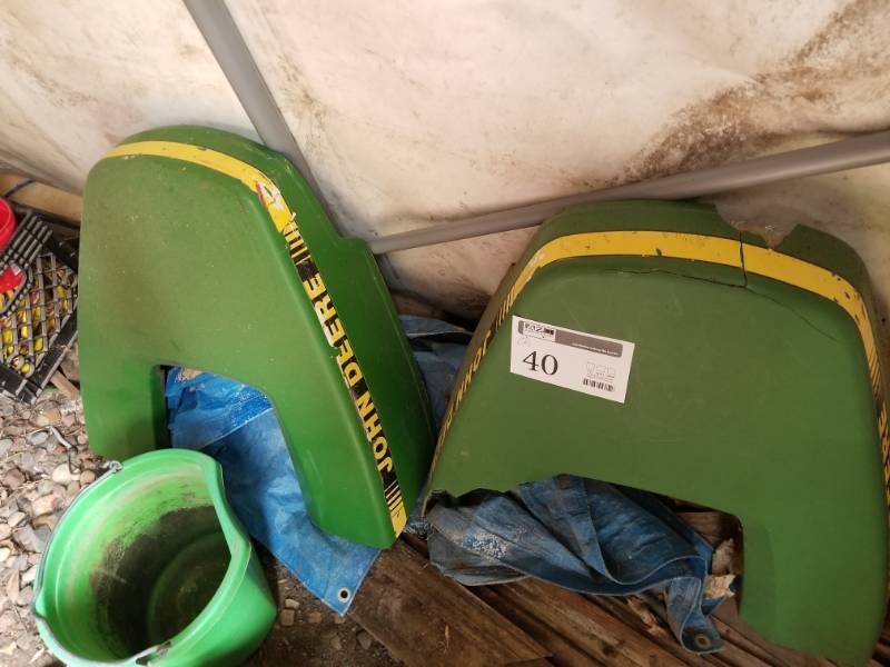 lot 88 image: Lot of (2) John Deere Lawn Tractor Hoods