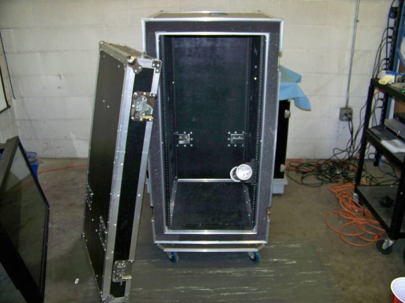 lot 41 image: Large, Rolling, AudioVideo Travel Case with Removable Front and Back Panels and Built-In Table