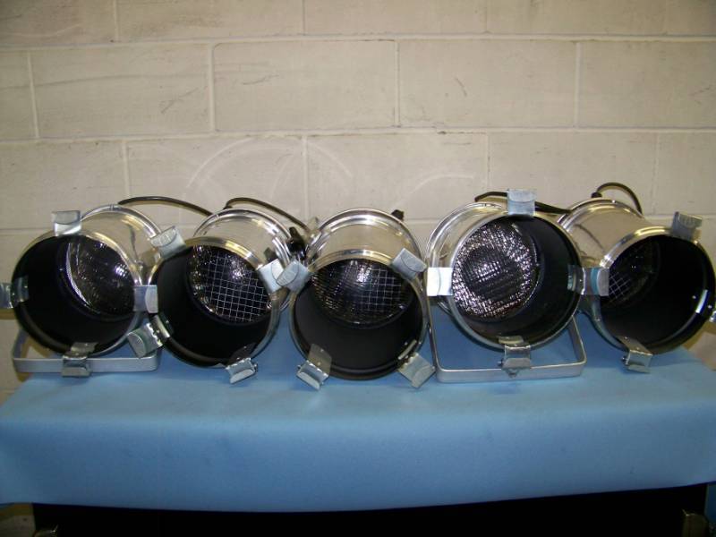 lot 128 image: (5) American DJ, Stage  Studio  Theater Lights  Spotlights
