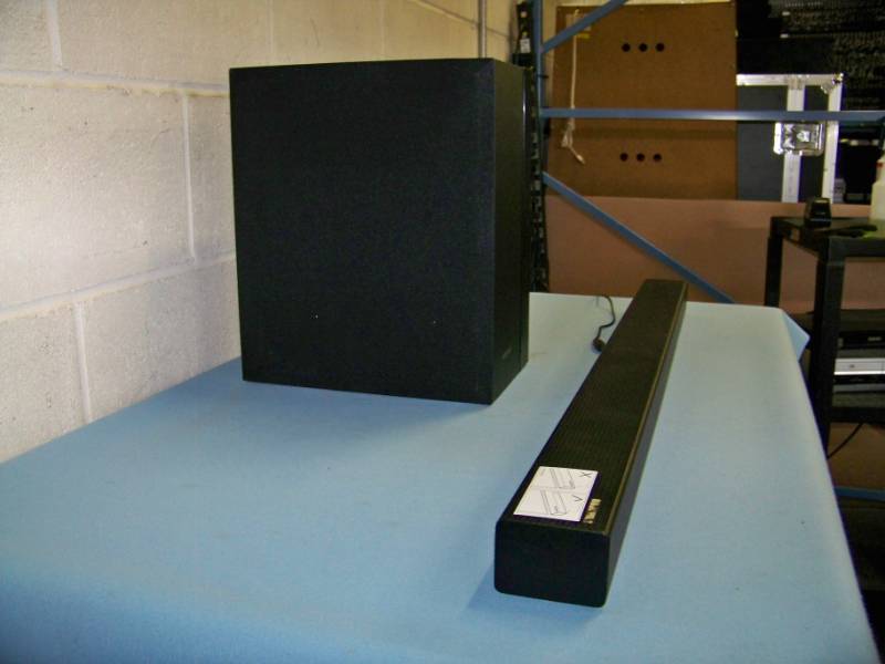 lot 110 image: Samsung, Home TheaterTelevision Audio Soundbar with Wireless Subwoofer  Sub and Bluetooth Connectivity