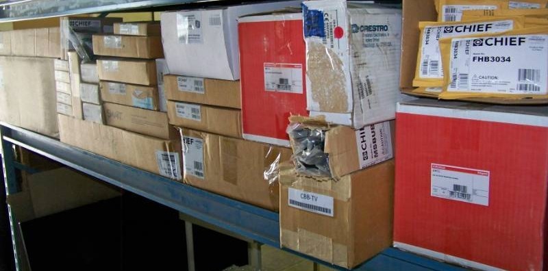 lot 124 image: (8 Wide Shelf - LARGE LOT) Miscellaneous Audio  Video (AV) Accessories and Installation Items