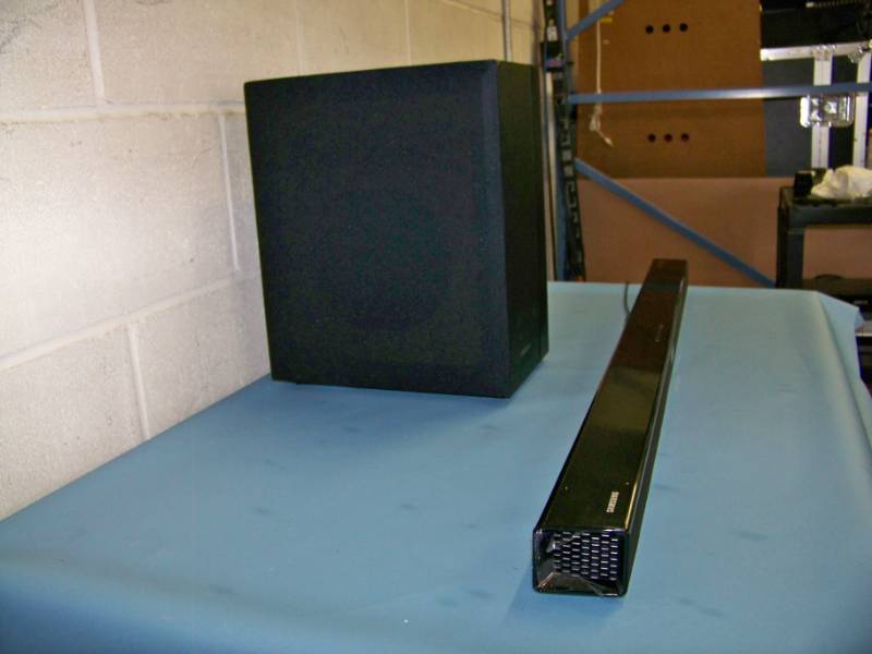lot 109 image: Samsung, Home TheaterTelevision Audio Soundbar with Wireless Subwoofer  Sub with Bluetooth Connectivity