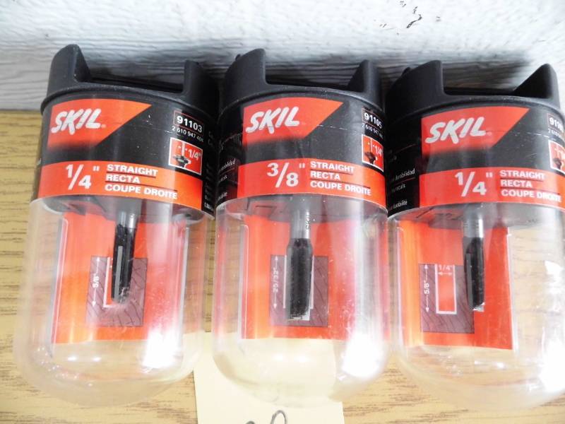 Lot of 3 Skil Router Bits