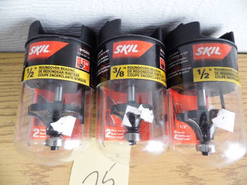 Lot of 3 Skil Router Bits