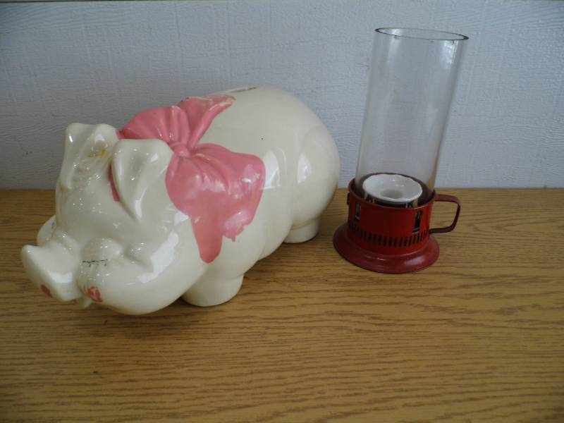 Vintage Piggy Bank - Candle Holder