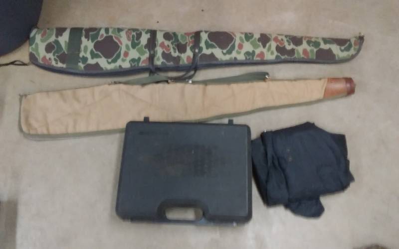 lot 20 image: 2-Long Gun Cases, Padded Hard Case, Windbreaker Jacket