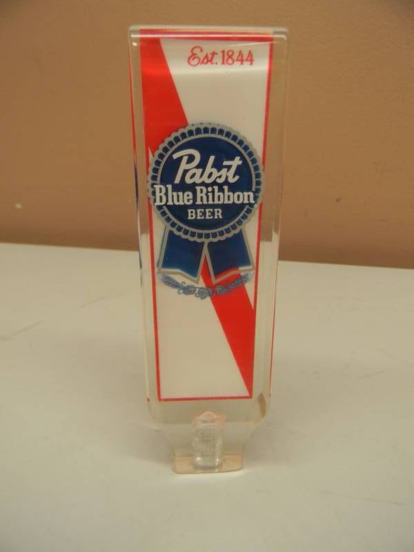 lot 5 image: VINTAGE PABST BLUE RIBBON BEER ACRYLIC TAP HANDLE - NICE - APPROX 6 - SEE PICTURES