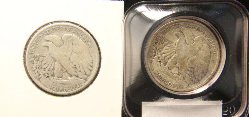 lot 07 image: 2 WALKING LIBERTY HALF DOLLARS 1942-S 1943