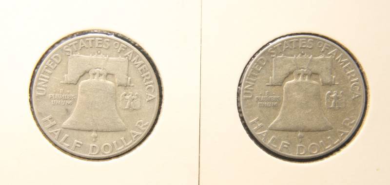 lot 08 image: 2 FRANKLIN HALF DOLLARS 1951-D 1952-D