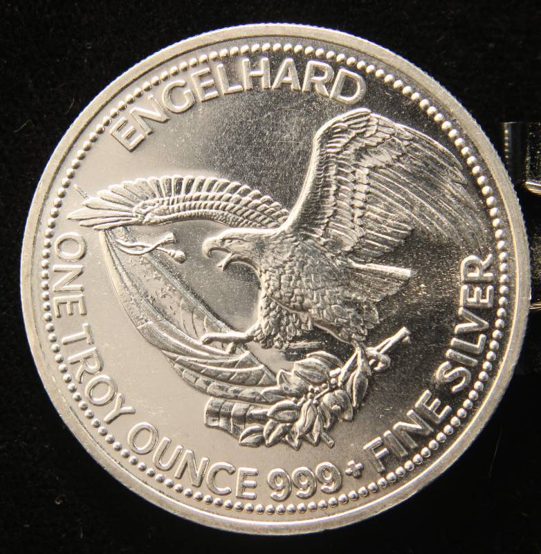 lot 18 image: 1 TROY OZ. .999 FINE SILVER 1984 ENGELHARD AMERICAN PROSPECTOR