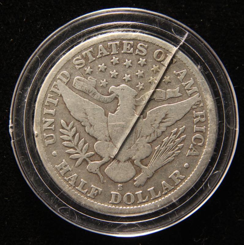 lot 22 image: 1914-S BARBER HALF DOLLAR IN AIRTITE
