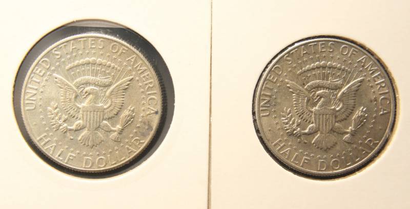 lot 23 image: 2 KENNEDY SILVER HALF DOLLARS 1964 1964-D