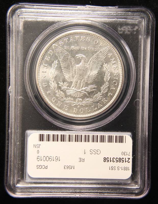 lot 35 image: 1881-S MORGAN SILVER DOLLAR MS63 PCGS