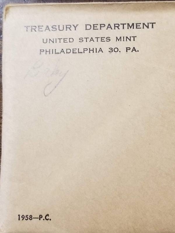 lot 11-A image: 1958 UNOPENED US PROOF SET IN ORIGINAL GOVT PACKAGING