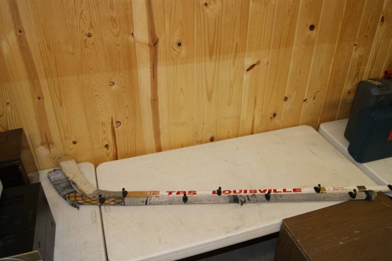 lot 22 image: Lot of (2) Hockey Stick Wall Mounted Coat Rack
