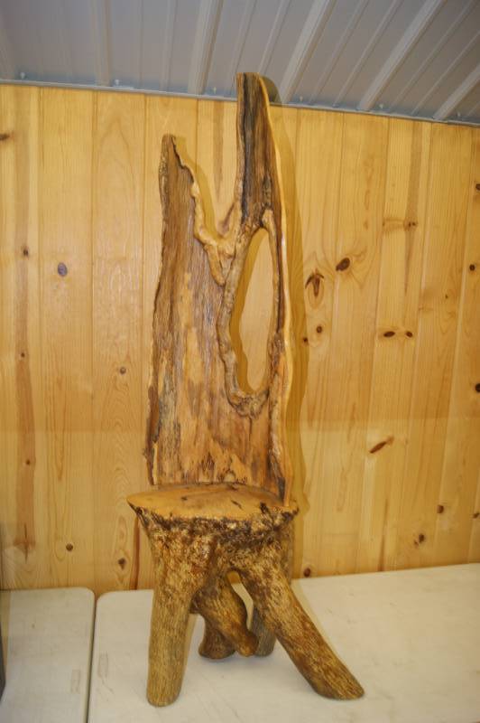 lot 23 image: Handcrafted Wooden Chair