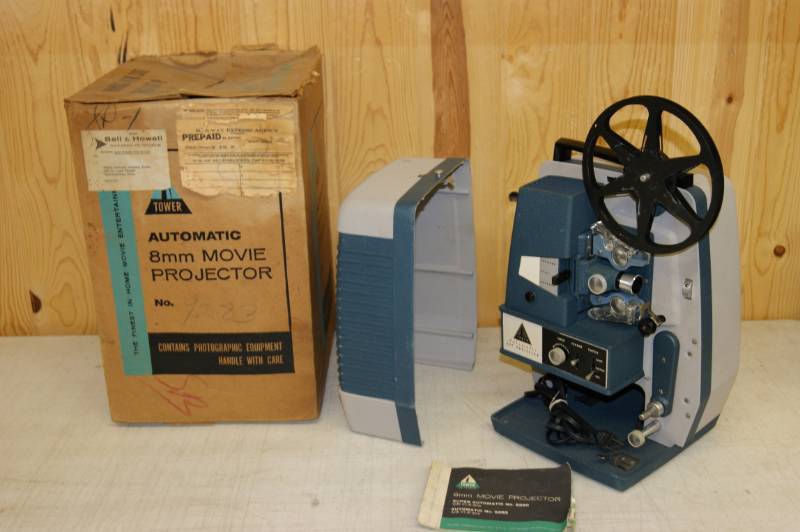 lot 49 image: TOWER 8mm Projector with Box & One Reel Vintage