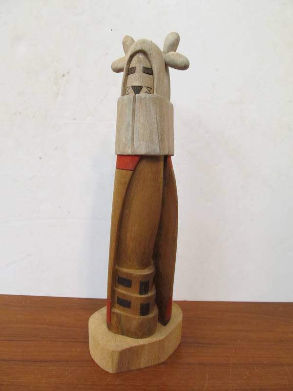 lot 62 image: Hand Carved Signed STERLING FRANCIS Native American Hopi Kachina