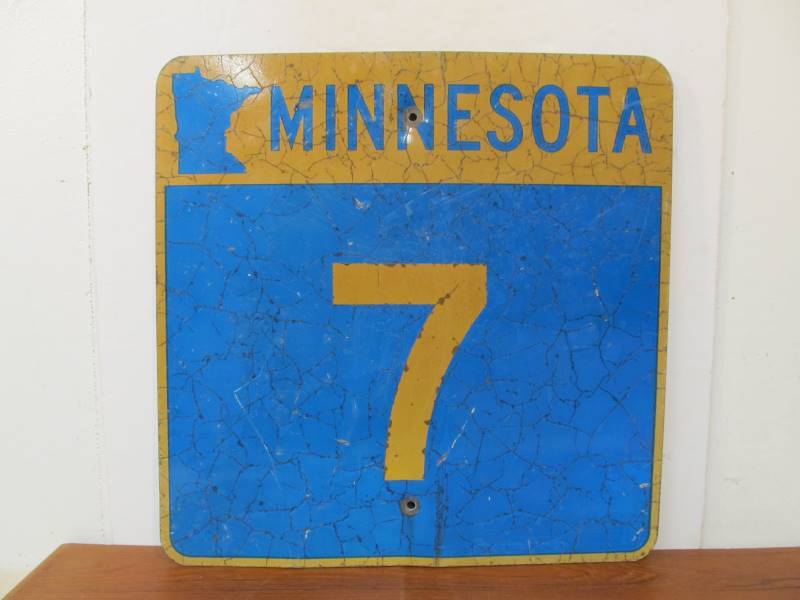 lot 81 image: Original Vintage MN Highway 7 Metal Sign