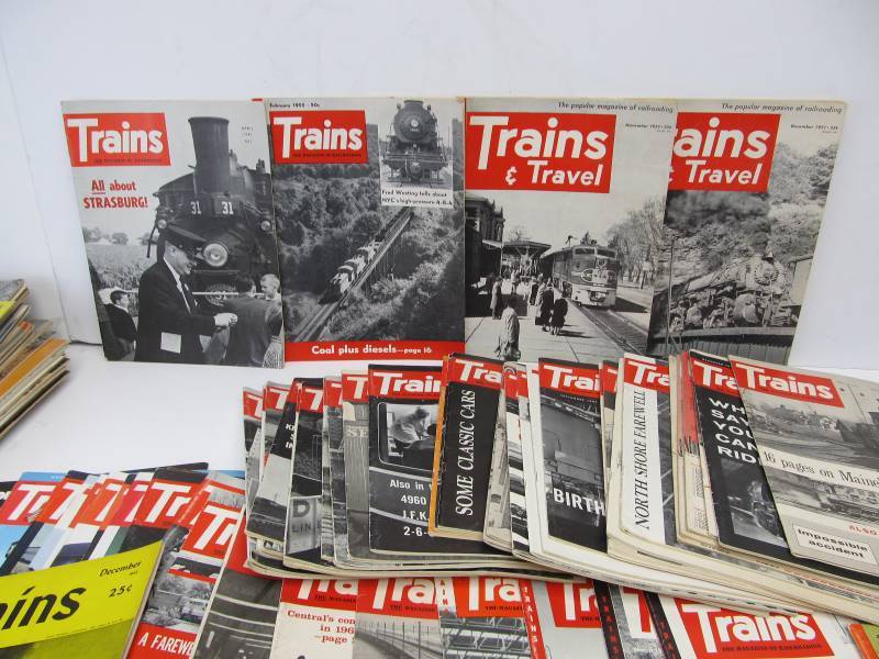 lot 43 image: HUGE Lot of Approx 100 Vintage TRAINS Railroad Magazines