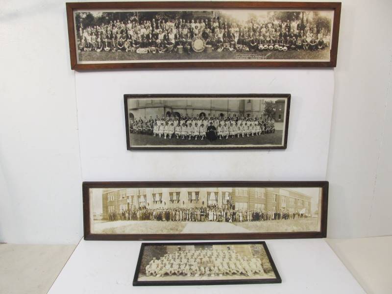 lot 113 image: Lot of 4 Old Vintage Framed Panoramic Photos