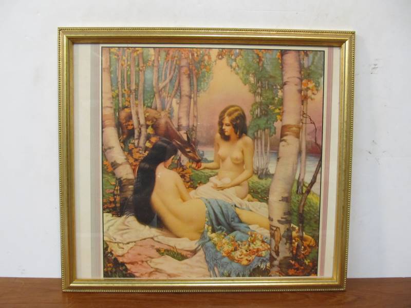 lot 121 image: Framed Antique Art Nouveau Framed Print