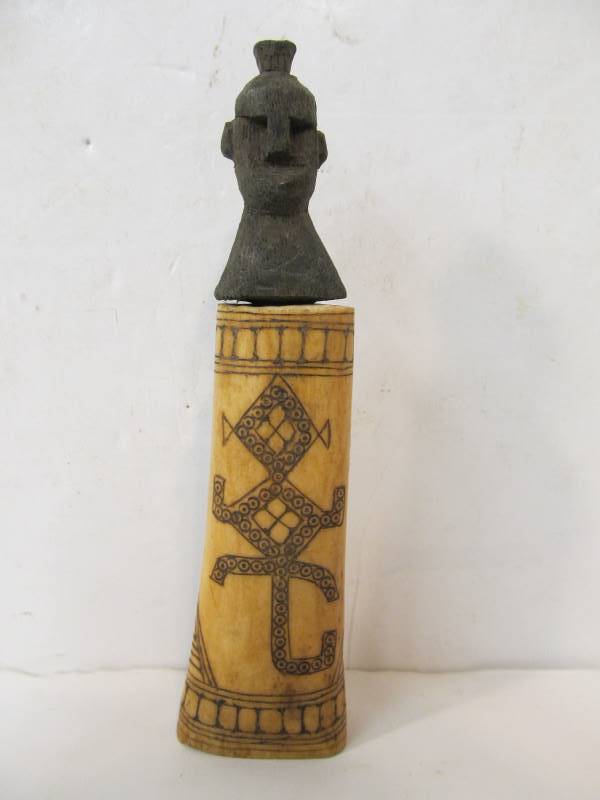 lot 126 image: Old Southwestern Etched Bone Vessel
