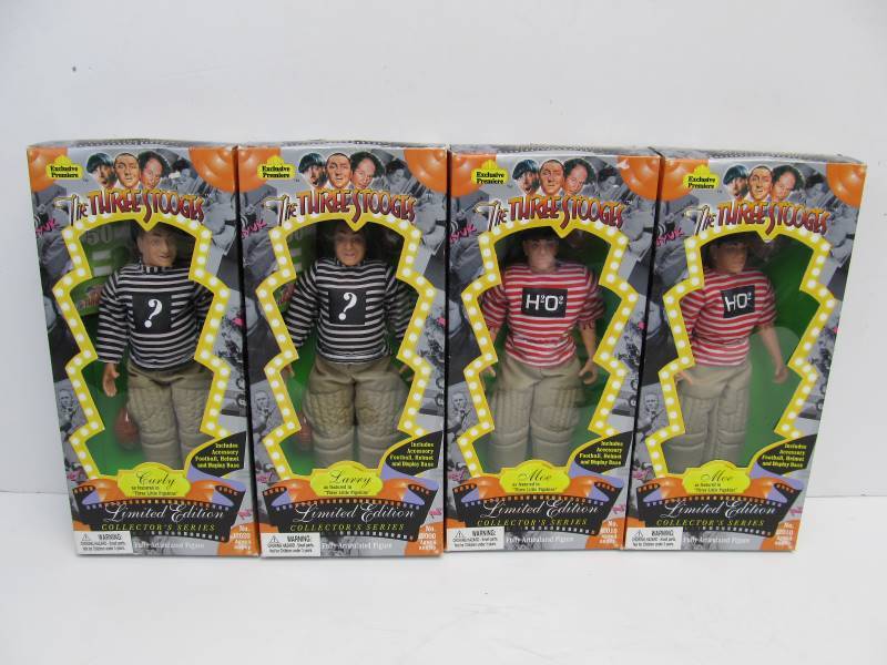 lot 95 image: Lot of 4 THREE STOOGES Action Figures