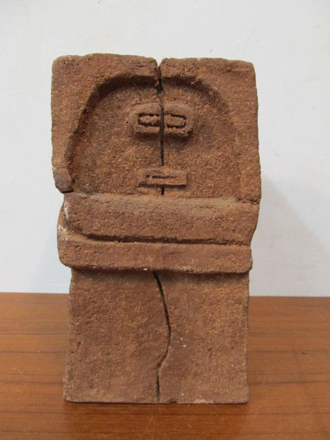 lot 217 image: Vintage Mid Century Heavy Red Clay Sculpture