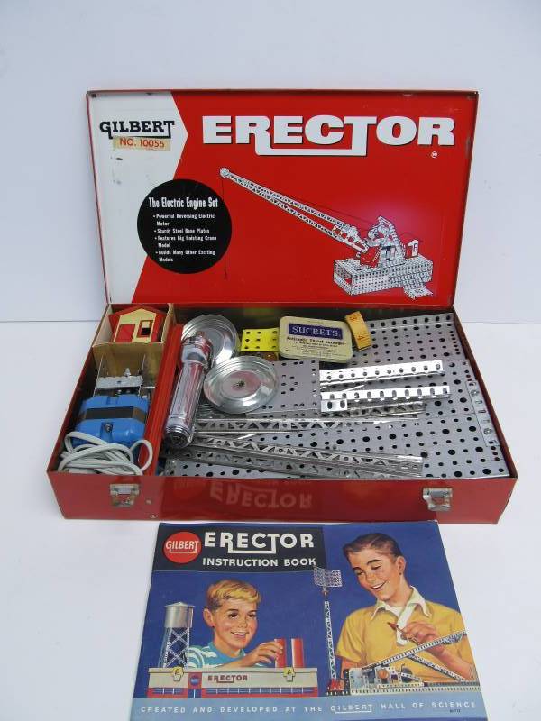 lot 157 image: Vintage GILBERT Erector Set wMetal Case