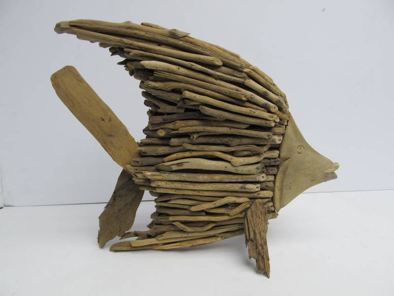 lot 161 image: Vintage Driftwood etc Fish Sculpture