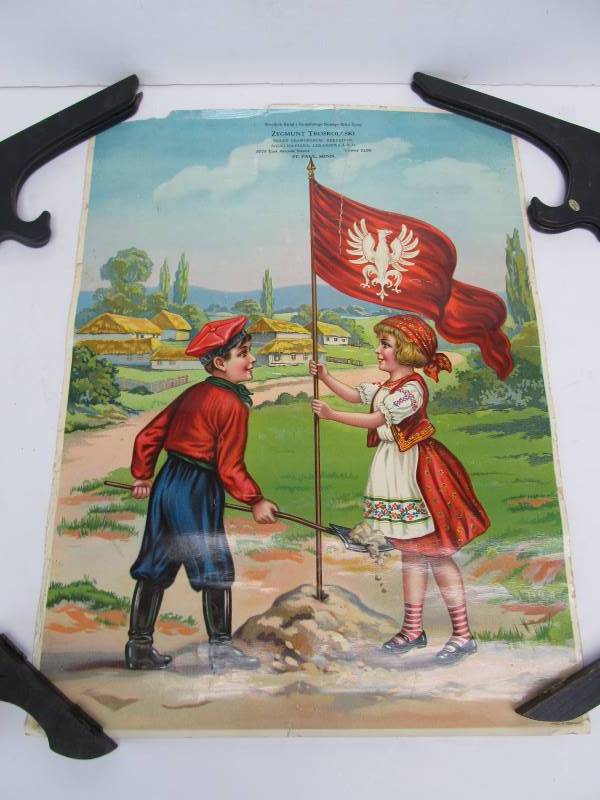 lot 173 image: Antique Saint Paul Polish Shop Lithograph Store Poster Sign