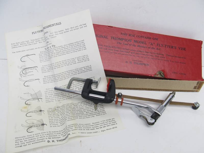 lot 175 image: Vintage Thompson Original Fishing Lure Fly-Tyers Vise wBox