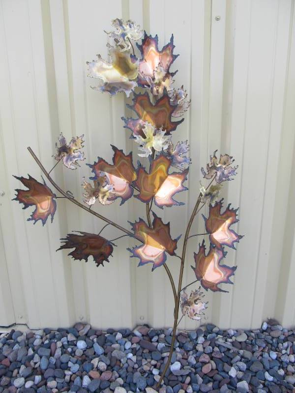 lot 182 image: Large Signed Mid Century JERE Metal Oak Leaf Wall Sculpture