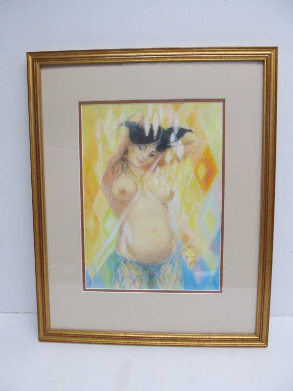 lot 189 image: Signed Original Framed Nude Painting