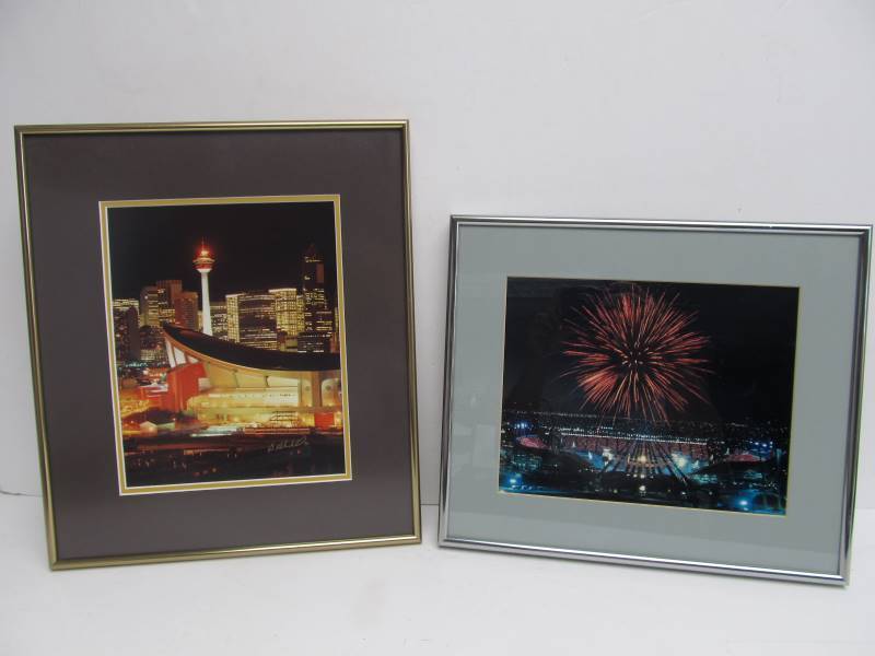 lot 190 image: Pair of Framed Olympic Photographs - One Signed