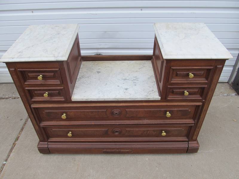 Antique Marble Top Dresser W Secret Drawer Little Canada