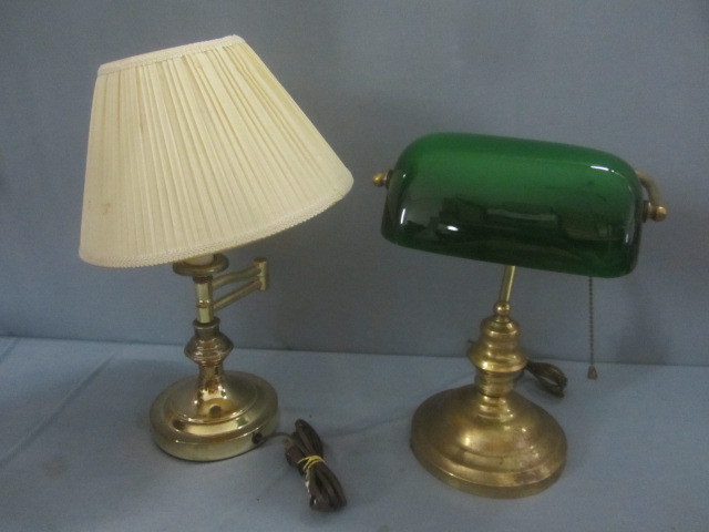 lot 144 image: Brass, Bankers Lamps