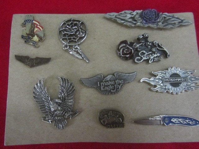 lot 112 image: Harley, Sturgis Cap Pins