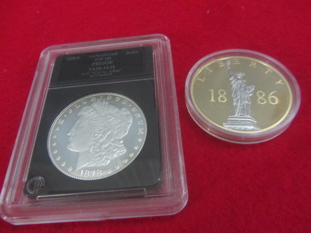 lot 116 image: Replica Liberty Head & Statue of Liberty