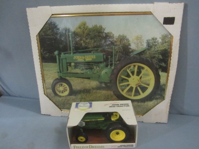 lot 131 image: John Deere Tractor, Framed Print