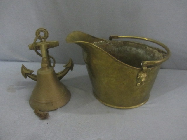 lot 93 image: Brass Dinner Bell, Coal Scuttle